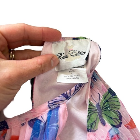 Rare Editions Sleeveless Butterfly Maxi Dress Girls Size 6X - Picture 5 of 6